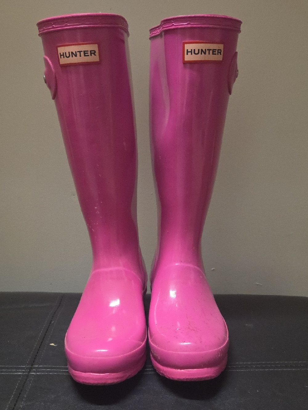 Hunter Glossy Hot Pink Knee-High Rain Boots
